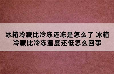 冰箱冷藏比冷冻还冻是怎么了 冰箱冷藏比冷冻温度还低怎么回事